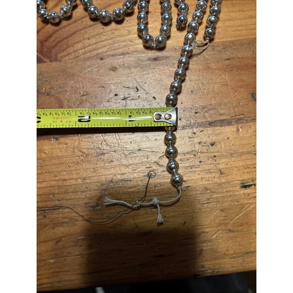 Lot Strands Vintage Mercury Glass Bead Christmas Tree Garland 45 ft - Picture 8 of 9